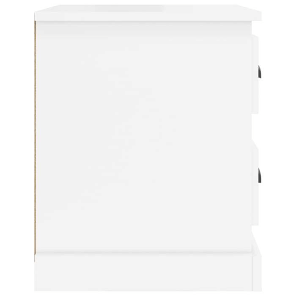 Natbord med to skuffer 39 x 39 x 47,5 cm hvidt ingeniørtræ DEC033441 Vit
