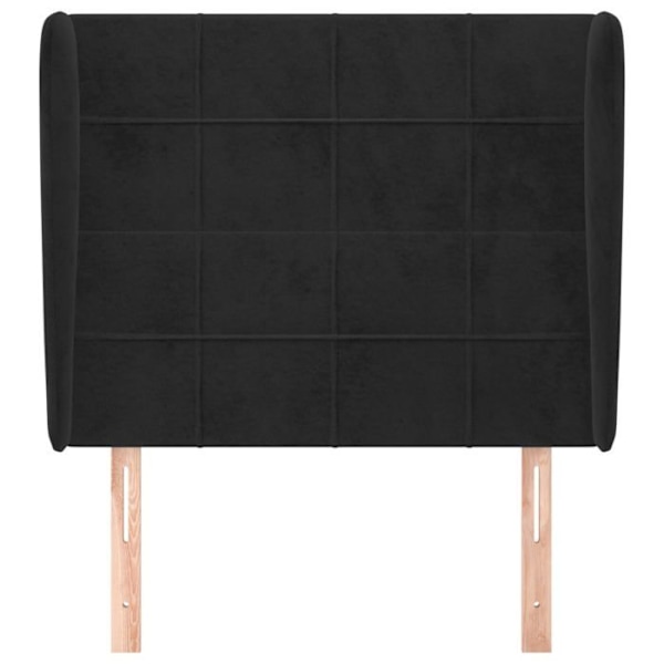 Pääty - Määrittelemätön - 83x23x118/128 cm - Musta sametti - Klassinen tyyli - Korvat Svart