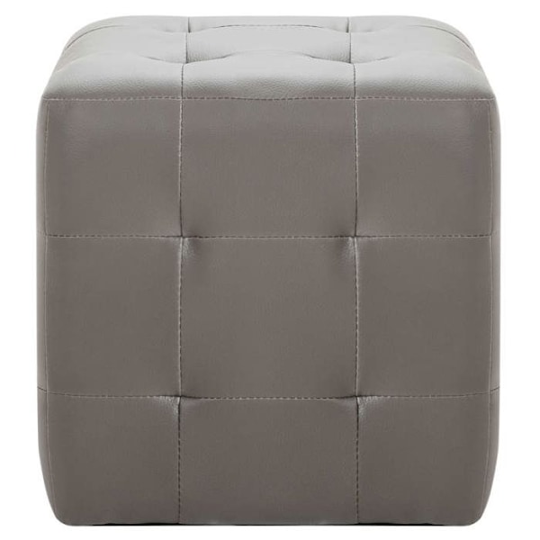2 kpl PVC-harmaita tyynyjakkaroita, koko 30 x 30 x 30 cm, DEC032756 Grå