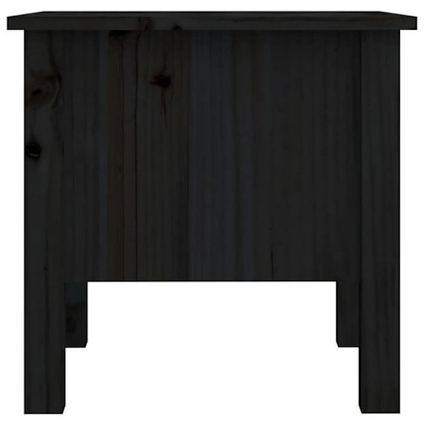 Sängbord med låda 40 x 40 x 39 cm av massiv svart furuträ DEC032640 kastanj