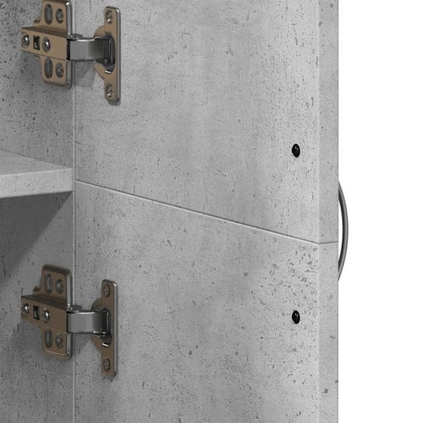 Kontor skab opbevaringsskab 60 x 32 x 153 cm ingeniørtræ grå DEC024479 kastanj