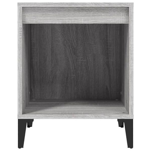 2 kpl yöpöytiä avotilalla 40 x 35 x 50 cm harmaata insinööripuuta ja metallia DEC035690 kastanj