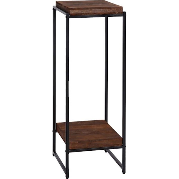 Plantesupport, blomsterhylde, sidebord i metal MDF mørkebrun 101