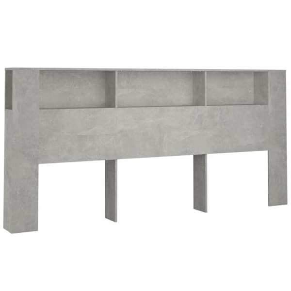 Huvudgavel med förvaring, sängaccessoar, sängbord, hylla 220 x 18,5 x 104,5 cm MDF grå TDL0200030