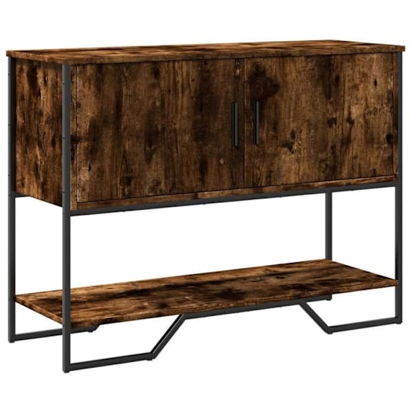 Praktisk konsolbord med opbevaringsplads 100 x 35 x 74,5 cm ingeniørtræ brun og metal DEC031768 kastanj