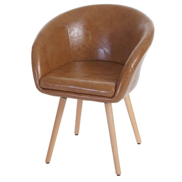 Spisestol køkken design retro vintage syntetisk brun kastanj