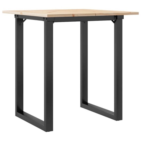 Industriel design spisestue bord 70 x 70 x 75 cm massiv fyrretræ og stål DEC036792 kastanj