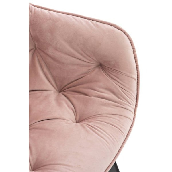Sæde til frisørsalon, kontor, polstret, komfortabelt og moderne, pink velour med vattering.