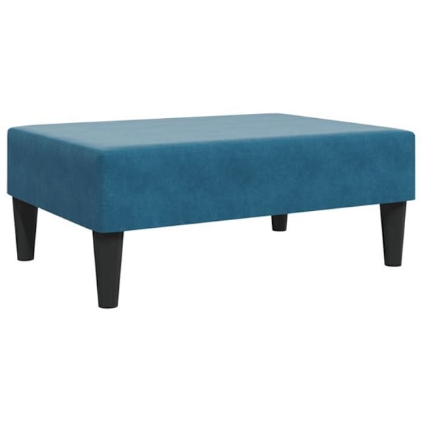 Reposefødder taburet 77 x 55 x 31 cm blå velour krydsfiner og plastik DEC030089 Blå