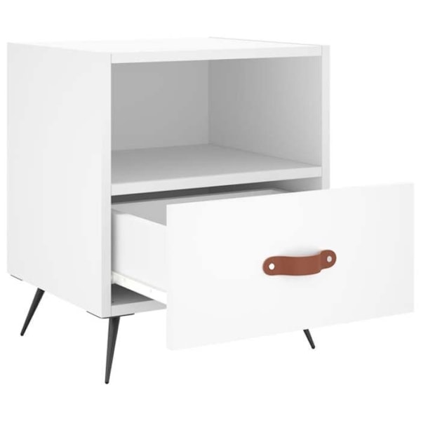Natskab med skuffe og åbent rum 40 x 35 x 47,5 cm hvidt ingeniørtræ og jern DEC033358 Vit