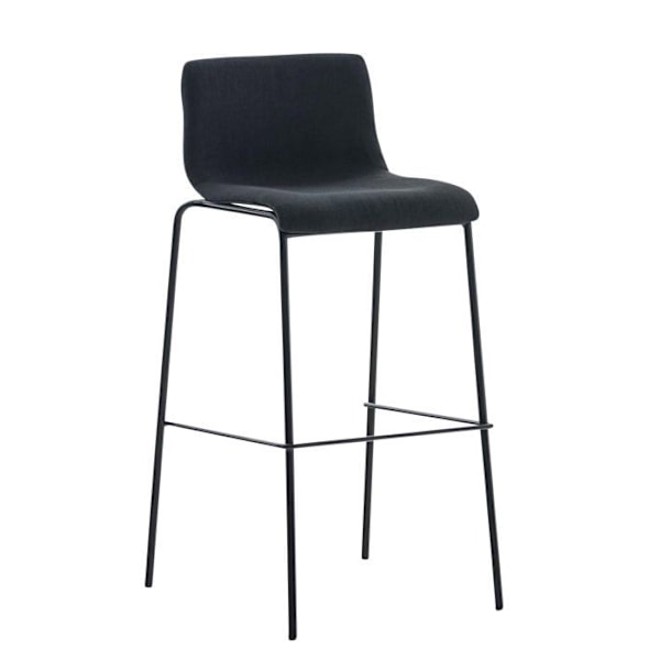 Barstol x1 moderne design stabelbar med sort stofsæde og 4 sorte metalben 10_0004957 Metall
