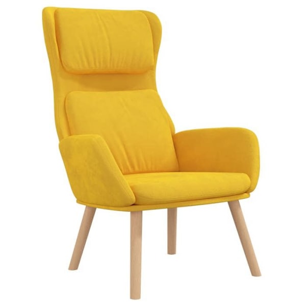 Lounge stol sofa design moderne design moderne sennep gul velour gul DEC026711 Gul