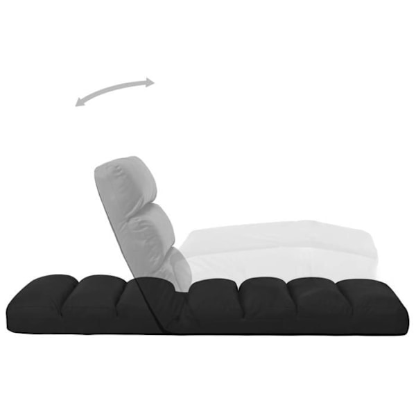 Sundagsstol med justerbar ryg i sort PVC DEC026240 Svart