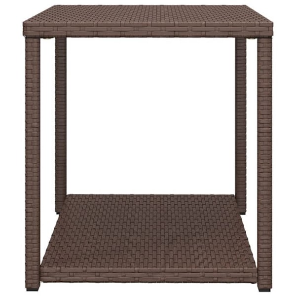 Sisustustabletti sisä- tai ulkokäyttöön 55 x 45 x 49 cm ruskea pyöreä muovipintainen DEC032469 kastanj
