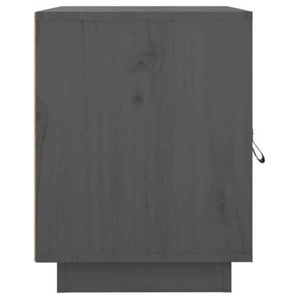 Sæt med 2 natborde med skab med dør 40 x 34 x 45 cm grå fyrretræ DEC035324 kastanj