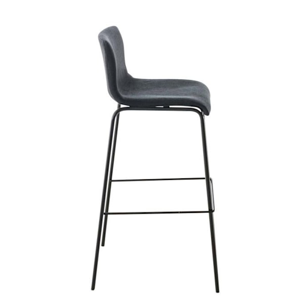 Barstol x1 moderne design stabelbar med sort stofsæde og 4 sorte metalben 10_0004957 Metall