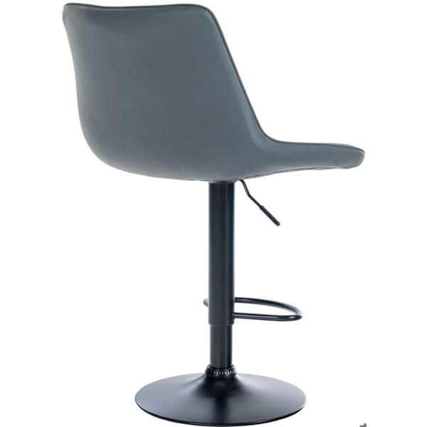 Barstol x1 höj- och sänkbart vridbart 360° PVC-grå sits vertikal sömnad svart metallfot 10_0005424 Grå