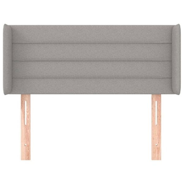 Sänggavel med sidokant 93 x 16 x 78/88 ljusgrå tyg Ljusgrått
