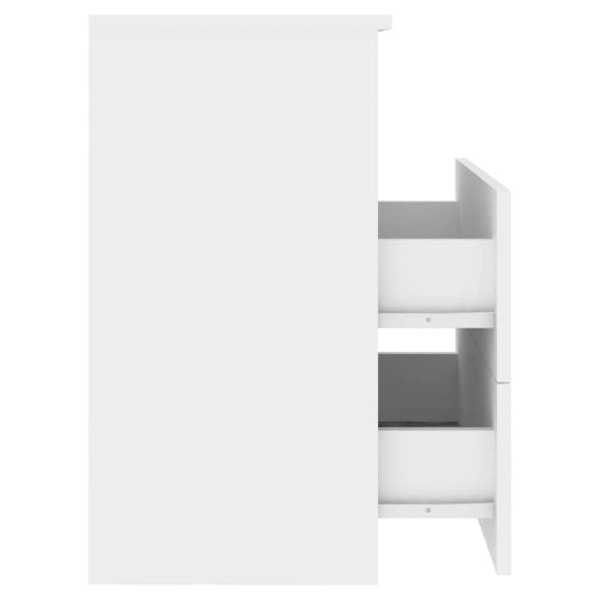 Natbord, lille opbevaringsmøbel med skuffer 50 x 32 x 60 cm hvidt ingeniørtræ DEC033414 Vit