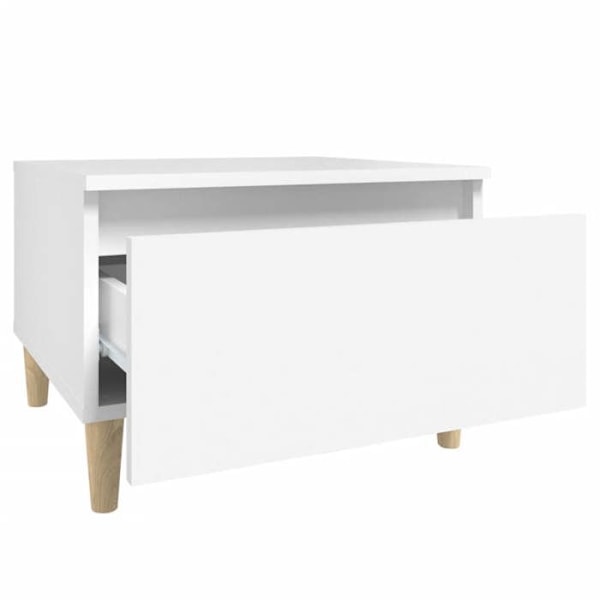 Bordplade lav bord med skuffe 50 x 46 x 35 cm ingeniørtræ hvid DEC032356 Vit