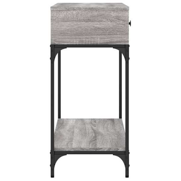 Praktisk konsol sidebord med skuffer og opbevaringshylde 100 x 34,5 x 75 cm ingeniørtræ grå DEC032197 kastanj