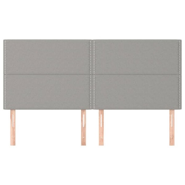 Hovedgærde til soveværelse med 4 dele 90 x 5 x 78/88 cm lys gråt stof TDL0206025 Grå