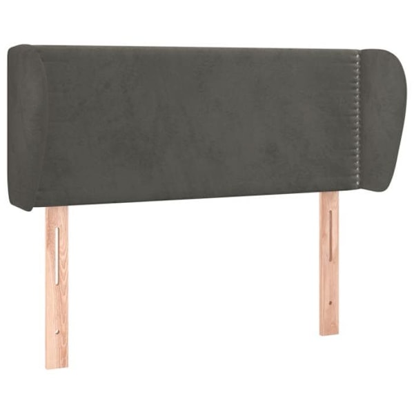 Huvudgavel sängtillbehör sovrum möbel med sidobräda 93 x 23 x 78/88 grått sammetstyg