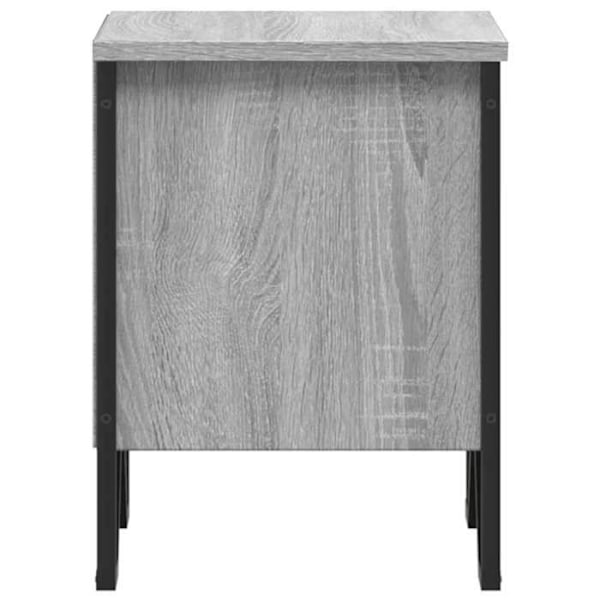 2 kpl yöpöytiä hyllyillä 40 x 30 x 40cm harmaata puuta ja metallia DEC035664 kastanj