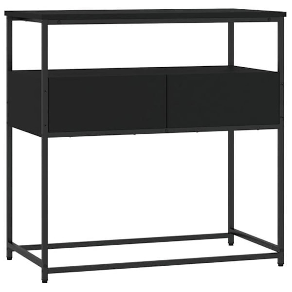 Praktisk indgangskonsolbord lille sidebord med skuffer 75 x 40 x 75 cm ingeniørtræ sort og metal DEC032160 kastanj