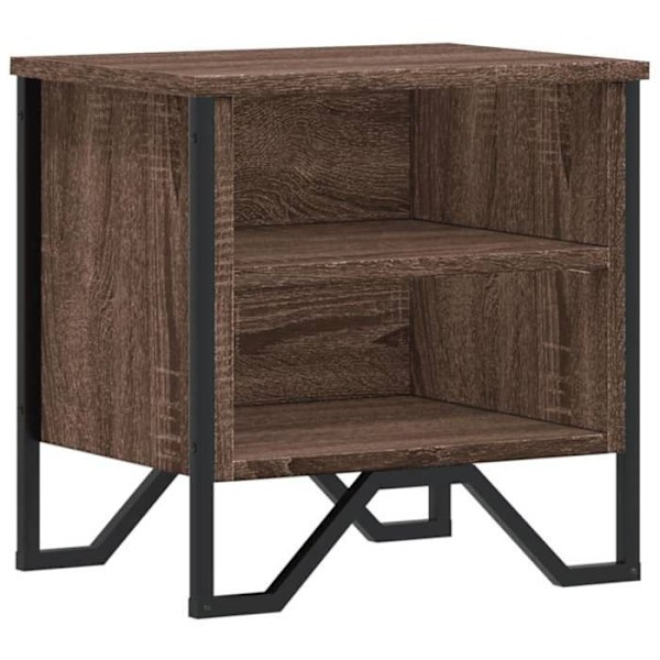 Nattels med hylder 40 x 30 x 40 cm af brune ingeniørmaterialer og metal DEC033698 kastanj