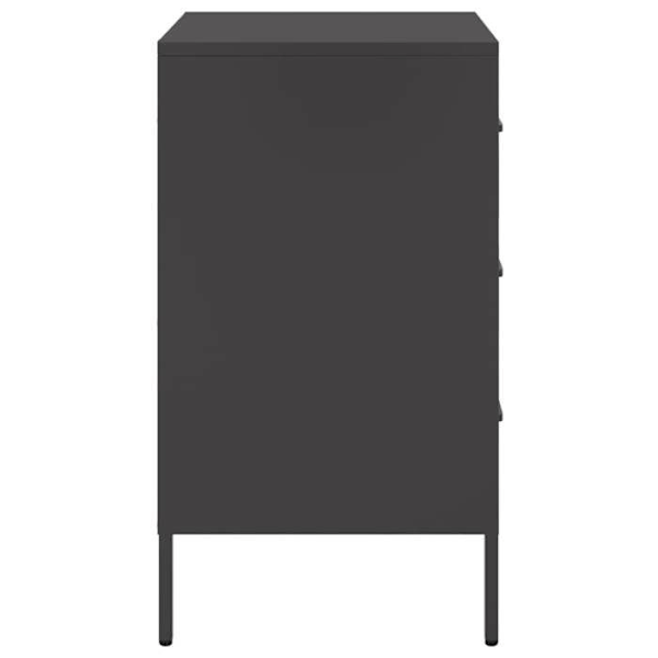 Natskab med 3 skuffer 36 x 39 x 68 cm sort stål DEC034375 Svart