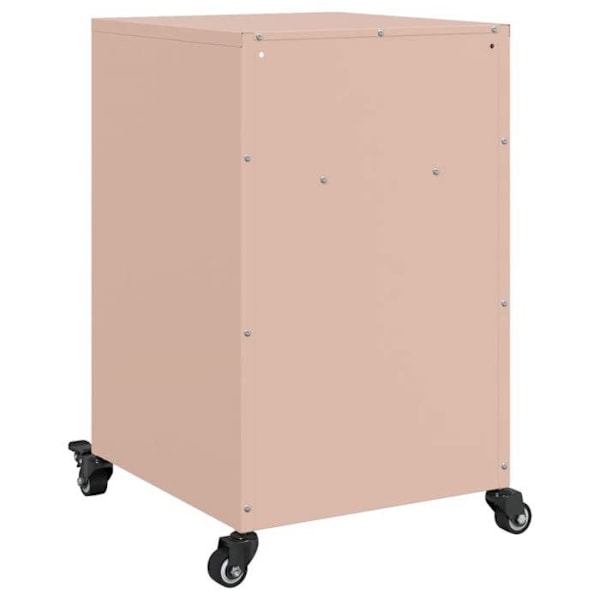 Sæt med 2 natborde på hjul med åbent rum og med dør 36 x 39 x 59 cm stål rosa DEC035633 Guld