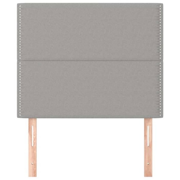 Hovedgærde til seng til soveværelse møbel 2 dele 90 x 5 x 78/88 cm lys grå stof TDL0206405 Grå
