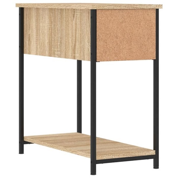 2 kpl yöpöytiä, joissa on laatikot ja hylly, mitat 30 x 60 x 60 cm, rakenne puutekniikka, väri tammi ja metalli, tuote DEC035218 kastanj