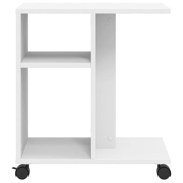 Sidetabell, salongsmöbel på hjul 50 x 30 x 55 cm, vit ingenjörsträ DEC032324 Vit