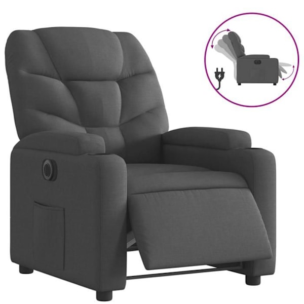 Relax sofa med elektrisk vipp Funktion, meget komfortabel i mørkegrå stof DEC028360 Grå