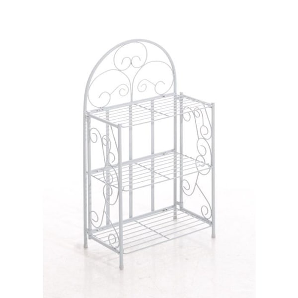 Etagere 3 hyllor för förvaring kök balkong badrum hopfällbar i vit metall 10_0003995 Vit