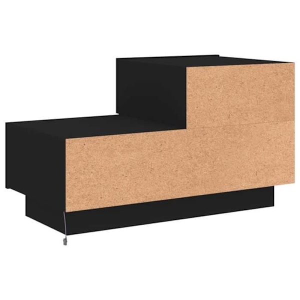 Yöpöytä LED-valoilla ja laatikoilla 70 x 36 x 40,5 cm musta kuitulevy DEC033197 kastanj
