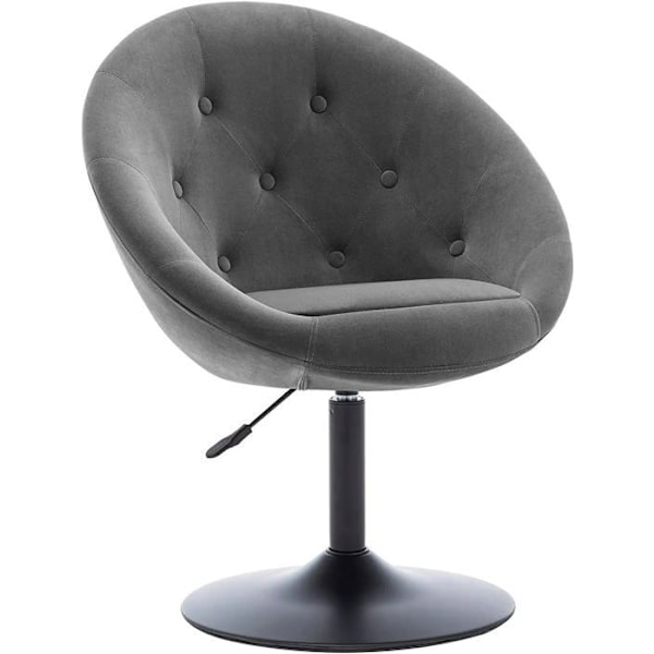 Pehmustettu munatuoli, design samettikangas, pyörivä työtuoli harmaa - FAL09073 - Harmaa - Kangas