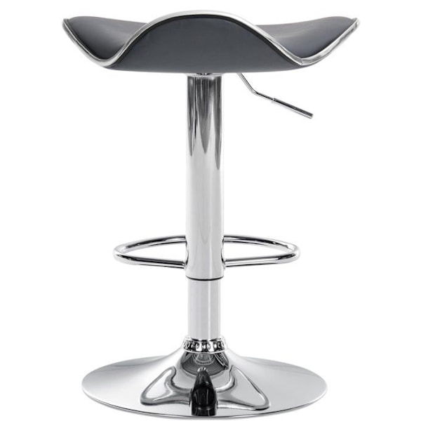 Barstol x1 ergonomisk sits i grå PVC med fot i trumpetform i metall med kromfinish 10_0005381 Grå