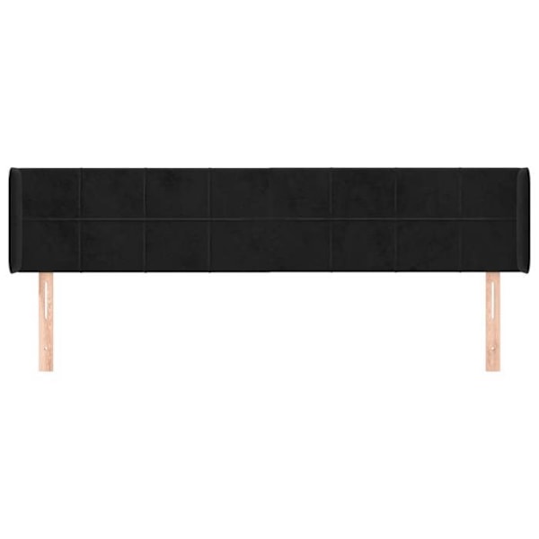 Hovedgærde - Ikke specificeret - 163x16x78/88 cm - Sort fløjl - Klassisk - Tidløst Svart