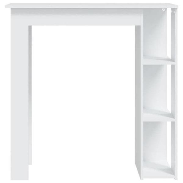 Multifunktionelt sidebord barbord med hylde 102 x 50 x 103,5 cm hvidt ingeniørtræ DEC036448 Vit