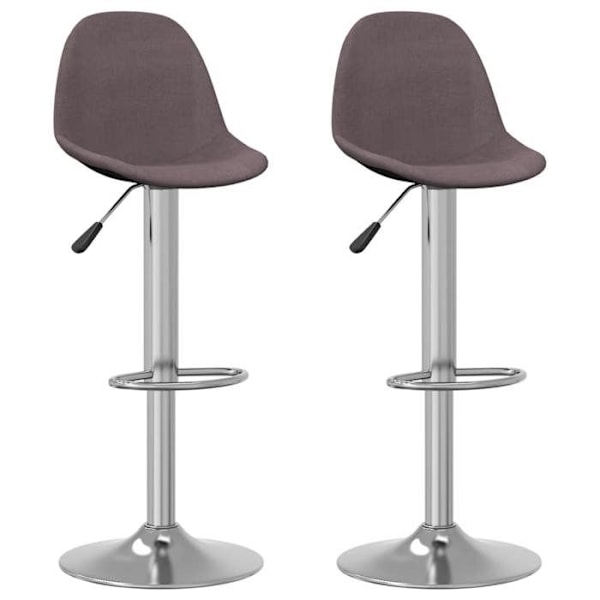 Set med 2 barstolar högstolar justerbar höjd i taupe tyg med stålram DEC029883 Mol