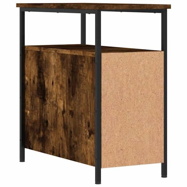 Natbord med skuffer og hylde 30 x 60 x 60 cm brun ingeniørtræ og jern DEC033537 kastanj