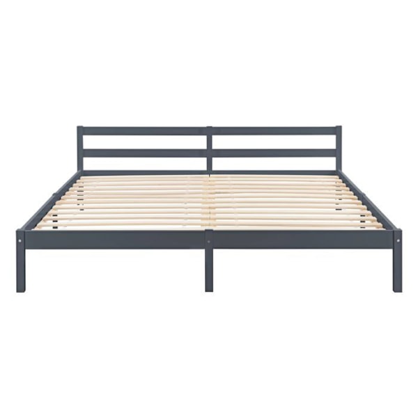 Sänkyrunko liukuhihnalla, parisänky 180 x 200 tummanharmaasta männystä