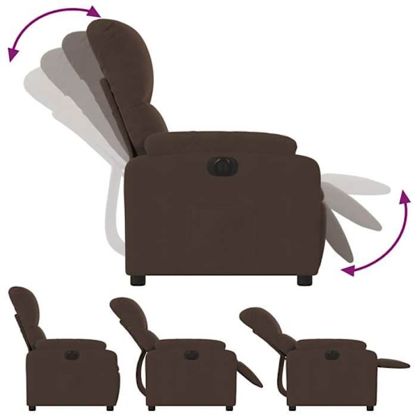 Fauteuil relax TV med elektrisk løftefunktion, meget komfortabel i brunt mikrofiber stof DEC028456 kastanj