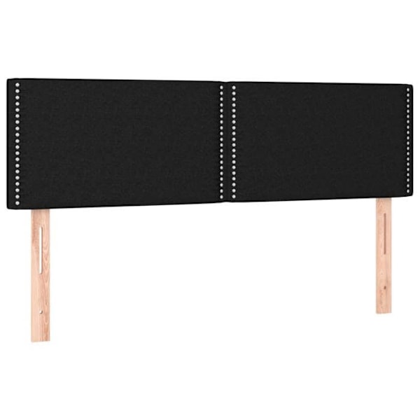 Hovedgærde til seng til soveværelse møbel i 2 dele 72 x 5 x 78/88 cm sort stof TDL0206258 Svart