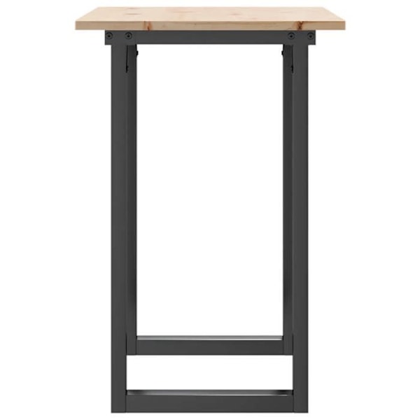 Spisebord til køkken i industrielt design 80 x 50 x 75 cm i massivt fyrretræ og stål DEC036794 kastanj