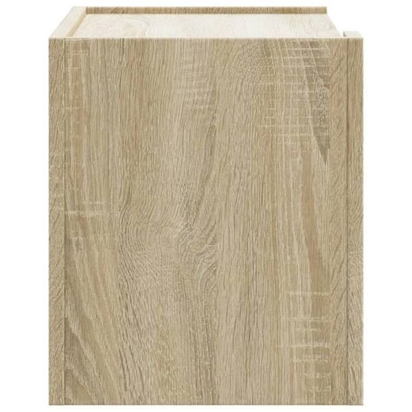 Væghængt natbord med skuffer 45 x 30 x 35 cm i ingeniørtræ farve eg DEC034288 kastanj