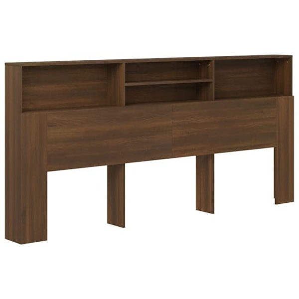 Hovedgærde - MDF - Brun - 220x19x103,5 cm - Integreret opbevaring - Moderne stil kastanj